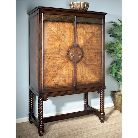 Entertainment Armoire with Twisted Legs